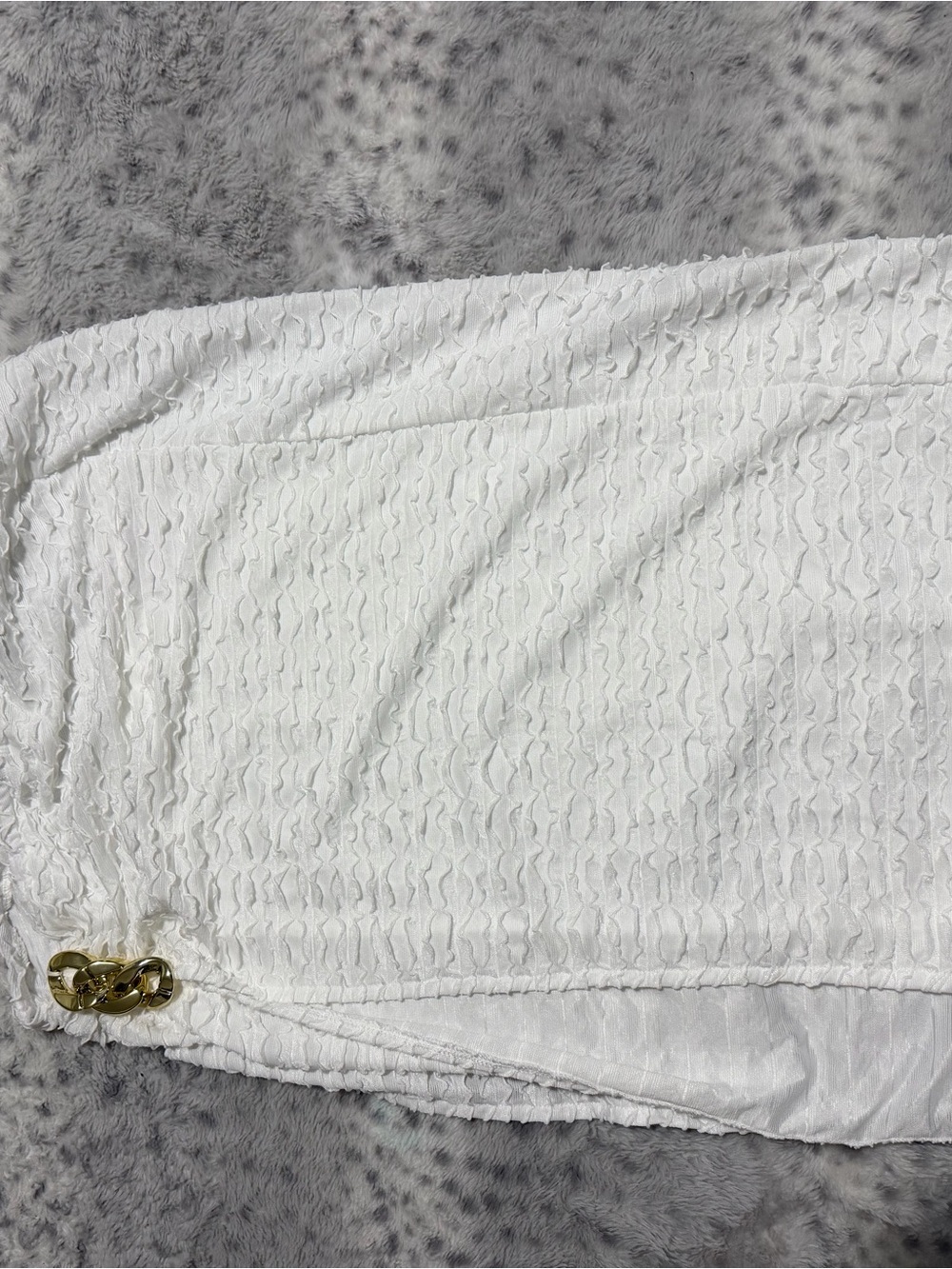 Fashion Nova White Textured Two-Piece Cutout Jumpsuit - Picture 3 of 7